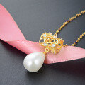 wholesale 925 Sterling Silver Women's Pearl Floral Necklace Korean Dongdaemun Retro Elegant Zircon Pendant-0-3
