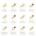 wholesale S925 Sterling Silver Zodiac Birthstone Star Stud Earrings with Diamonds-0-4