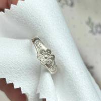 wholesale S925 Sterling Silver Vintage Chinese Floral Pattern Ring for Women, Small and Unique Design with Old-fashioned Plum Blossom Twisted Open Band-Old-style plum blossom opening adjustable