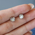 S925 Sterling Silver Moissanite Crown-Style Stud Earrings for Men and Women-0-2