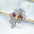 wholesale 925 Silver Original Design Brooch with Natural Topaz and Amethyst, Convertible Pendant for Women-0-0