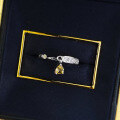 wholesale S925 Silver New Live Stream New Ring 4*6 Yellow Teardrop Diamond Open Adjustable Ring Minimalist Style-0-3