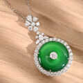 wholesale S925 Silver New Style Yuntong Jewelry Chrysoprase Pendant Necklace for Women, Anniversary Gift-0-0