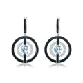 wholesale 925 Silver Designer Natural Topaz Enamel Earrings, Unique Hoop Design Colored Gemstone Ear Drops-0-0