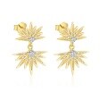 wholesale S925 Sterling Silver Cross-Border Sunflower Earrings with Zircon, Light Luxury, Minimalist, and Versatile-0-2