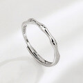 wholesale S925 Sterling Silver Maker's Ancient Style Bamboo Node Couple Rings, Unisex Niche Luxury Valentine's Day Gift for Her-0-7
