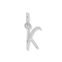 wholesale 925 Sterling Silver Irregular English Letter Pendant Ins Necklace For Women-K-Single Pendant/White Gold