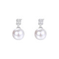 wholesale 925 Sterling Silver French Zircon Pearl Earrings For Women, Small Design, Luxury Earrings With Swarovski Crystals-0-0