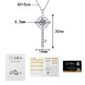 S925 Sterling Silver Moissanite Cross-Border Necklace, 1ct Twilight Key Pendant Wholesale-0-5