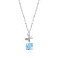 Metal Cross-Border Live-Streaming Best-Seller Pendant Necklace, Blue Firework Cut, Minimalist Luxury Collarbone Chain-0-3