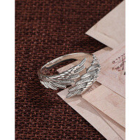 wholesale 925 Sterling Silver Cross-Border New Wing Ring for Women, Small Batch Design Personality Unisex Openable Index Finger Ring-Wings Ring 925 Silver &gt; Adjustable Opening