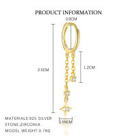 wholesale S925 Sterling Silver。-E5018-Gold/Pair 925 Silver