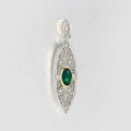 wholesale S925 Silver Green Chalcedony and White Zircon Pendant, a Niche French Vintage and Light Luxury Style by Dunli Jewelry-0-3