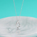 wholesale S925 Sterling Silver Cross-Border Moissanite Diamond Necklace for Women, Korean Style Birthday Gift, Luxury Minimalist Small and Unique Versatile Collarbone Chain-0-1