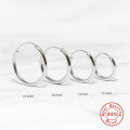 wholesale S925 Sterling Silver Classic Smooth Large Hoop Earrings, INS Style Minimalist Exaggerated Earrings, Popular European and American Accessories-0-4