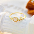 wholesale 10K Gold Japanese Retro Light Luxury Natural Australian Opal Zircon Ring for Women, Gentle Style-0-2