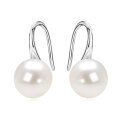 S925 Silver Freshwater Pearl Spoon Design French Luxury Ear Hooks, Simple and Elegant-0-4