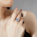 S925 Silver Moissanite Ring 5ct Asscher Cut-0-1