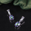 wholesale S925 sterling silver vintage elegant crystal earrings with 9ct colored crystals for women, popular in-0-0