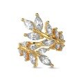wholesale S925 Sterling Silver New Live Streaming Openable Leaf Design Zircon Inlaid Versatile Elegant Women's Ring-0-6