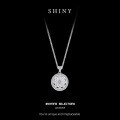 Gold-Plated Full-Diamond Eight-Treasures Compass Pendant Necklace-0-0