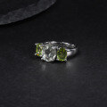 wholesale S925 Sterling Silver Natural Green Amethyst Ring In Stock Direct Supply Fashion Luxury Inlaid Gemstone Natural Colored Gem Ring-0-3