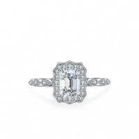 S925 Silver Moissanite Emerald Cut 1 Carat Women's Ring-1 carat (set with moissanite)  Adjustable opening