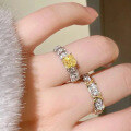 wholesale S925 Sterling Silver with Yellow Diamond and High Carbon Diamond, 6*6-0-2