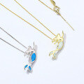 wholesale S925 silver fairy tale mermaid opal pendant, white opal jewelry-0-2