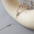 wholesale S925 Sterling Silver Simple Micro-Paved Sunflower Pendant Necklace for Women Students-0-3
