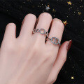 wholesale S925 Sterling Silver Korean-style Pig Nose Individual Circle Link Fashion Trend Street Style Open Ring-0-2
