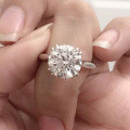 wholesale S925 Sterling Silver 10mm White Ice Flower Cut Diamond-Look Wedding Ring for Women Classic Band-0-3
