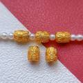wholesale Gold-plated S925 ancient silver engraved with the eight guardian deities, used as barrel beads, spacer beads, waist beads, and accessories for Buddhist prayer beads in DIY art and collectible crafts-0-0