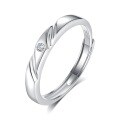 wholesale S925 Sterling Silver Original Design High-end Couple Rings Adjustable Plain Band Rings Valentine's Day Gift-0-49