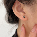 wholesale S925 Sterling Silver Letter H Stud Earrings Women Korean Dongdaemun Summer New Arrival High-end Minimalist Niche Earrings-0-0