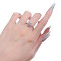 wholesale S925 silver jewelry ring with 55m claw-set high-carbon diamond surround, high-end fashionable ring for women, live streaming wholesale-0-4