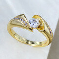 wholesale S925 Silver Edition 4mm Zircon Inlaid Gold-Plated High-End Calla Lily Series Fashion Ring for Women Wedding-0-3