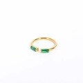 wholesale Adjustable Open Ring In S925 Sterling Silver With Green Stone, European And American Style, Fashionable, Minimalist, Retro Geometric, Korean And Japanese Women's Ring-0-9