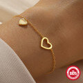 wholesale 925 Sterling Silver Small and Large Hearts Combination, Trendy and Versatile Bracelet, Daily Wear-0-1