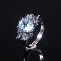 wholesale S925 silver natural topaz ring open ring light luxury high-end gemstone ring-0-3