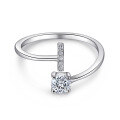 wholesale Metal S925 Cross-Border Europe and America Minimalist Personalized 26 Letters Diamond Inlaid Openable Adjustable Fashion Ring Factory Direct Supply-0-13