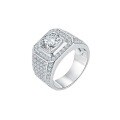 wholesale S925 silver 5-carat gemstone full diamond men's ring, precision craftsmanship, moissanite zircon-0-4