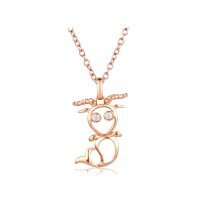 wholesale 18K Rose Gold, 9K Gold, 14K Yellow Gold, AU750, Moissanite Diamond Pendant Necklace, Women's Constellation Jewelry-Rose Gold 9K-Moissanite (chain not included)