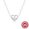 wholesale 925 Silver New Octagonal Star with Heart and Diamond Inlay Daily Matching Necklace, Popular in Europe and America, Unique Elegant Collarbone Chain-0-4
