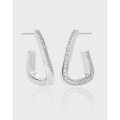 wholesale S925 Sterling Silver 288 Minimalist Niche European and American Micro-Set Zirconia Triangle Design Earrings for Women-0-0