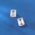 wholesale 925 Silver Plated ZHUOZHIFAN Jewelry 7*9mm Emerald Cut Rectangular Pagoda Ear Studs for Cross-Border E-Commerce-0-1
