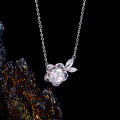 Sterling Silver Moissanite Women's Necklace, Light Luxury Minimalist Design, Fade-Resistant-0-1