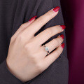 S925 Silver Four-Prong Simulated Diamond Ring, Women's Moissanite Wedding Band Wholesale-0-2