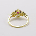 wholesale 18k Gold Artli Jewelry Fashion Trendy Niche Versatile Luxury Style Hollow-out Ruby Full-cut Diamond Ring-0-3