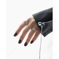 wholesale S925 Sterling Silver JF618 Korean Minimalist Asymmetric Openwork Textured Open Ring for Women-0-3